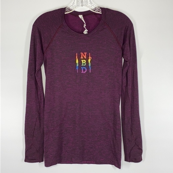 Lululemon Swiftly Tech Long Sleeve NBD Logo Size 6 - Picture 1 of 6